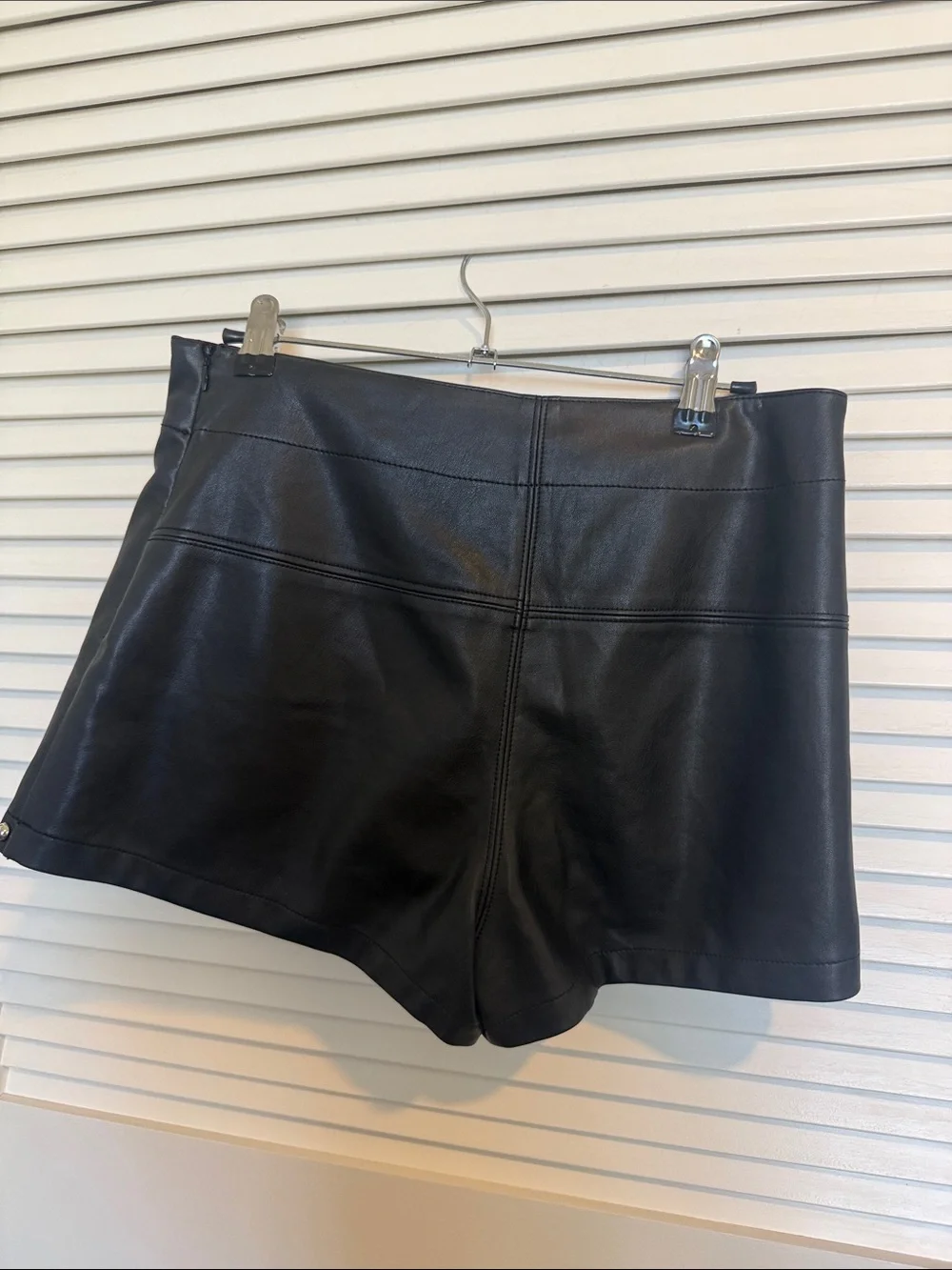 Free People Studded Emmy Faux Leather Black Mini Skort — Size 4